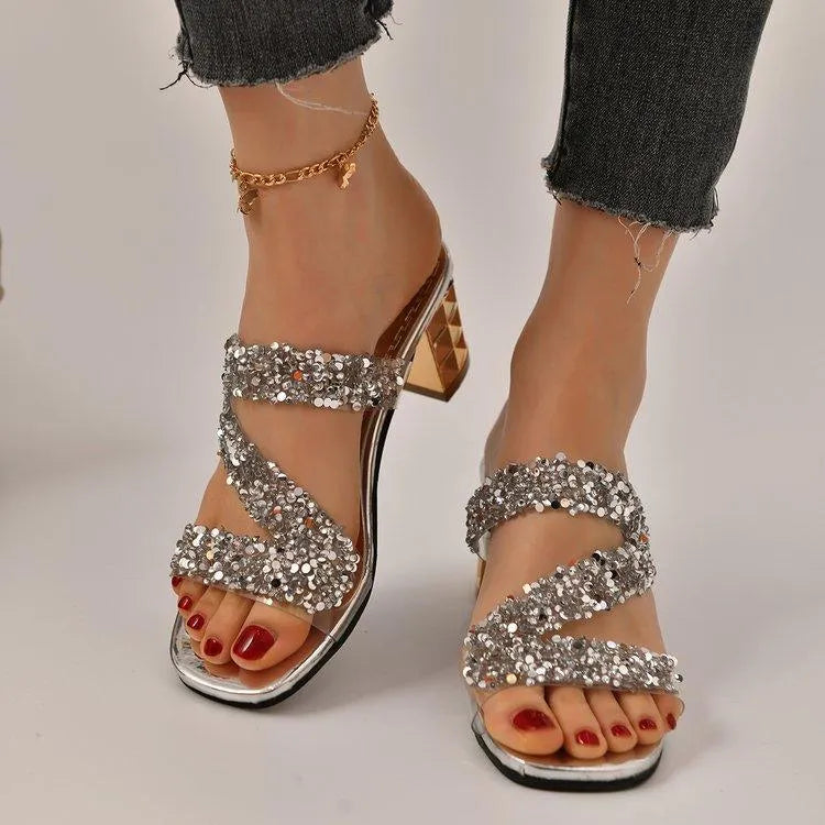 Levoire | Sandales avec talons et paillettes