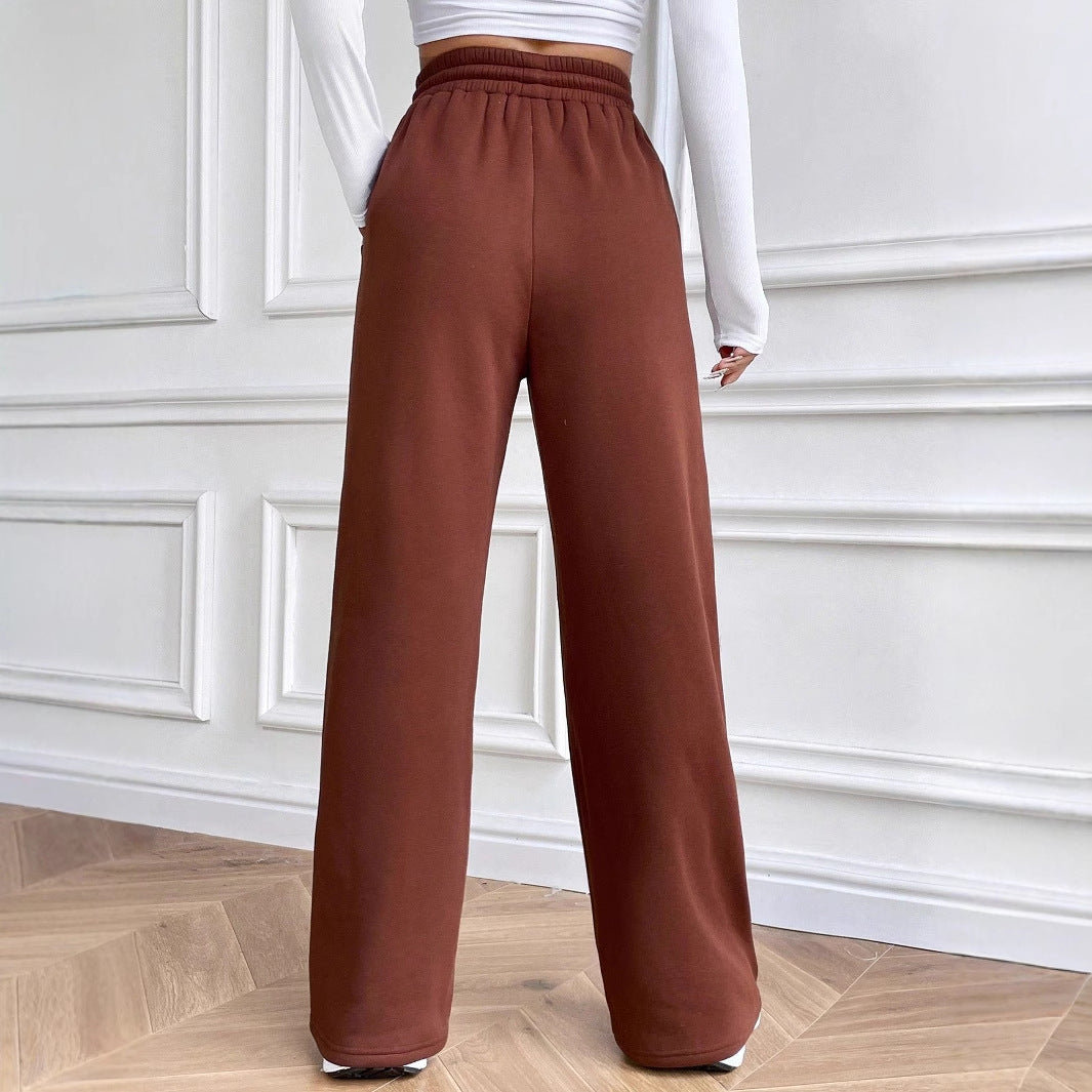 Pantalons de jogging décontractés pour femmes avec jambes larges et bandes contrastées Levoire