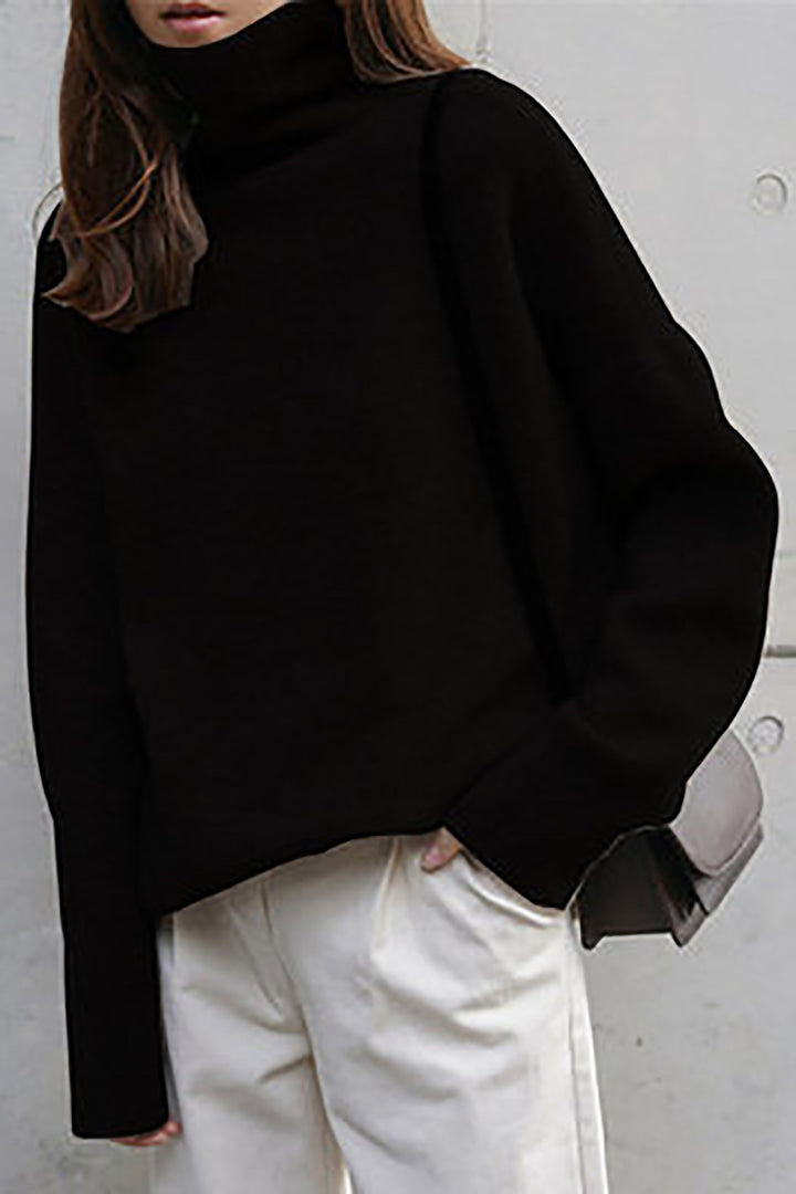 Levoire | Rennon col haut pull en laine Noir Une taille