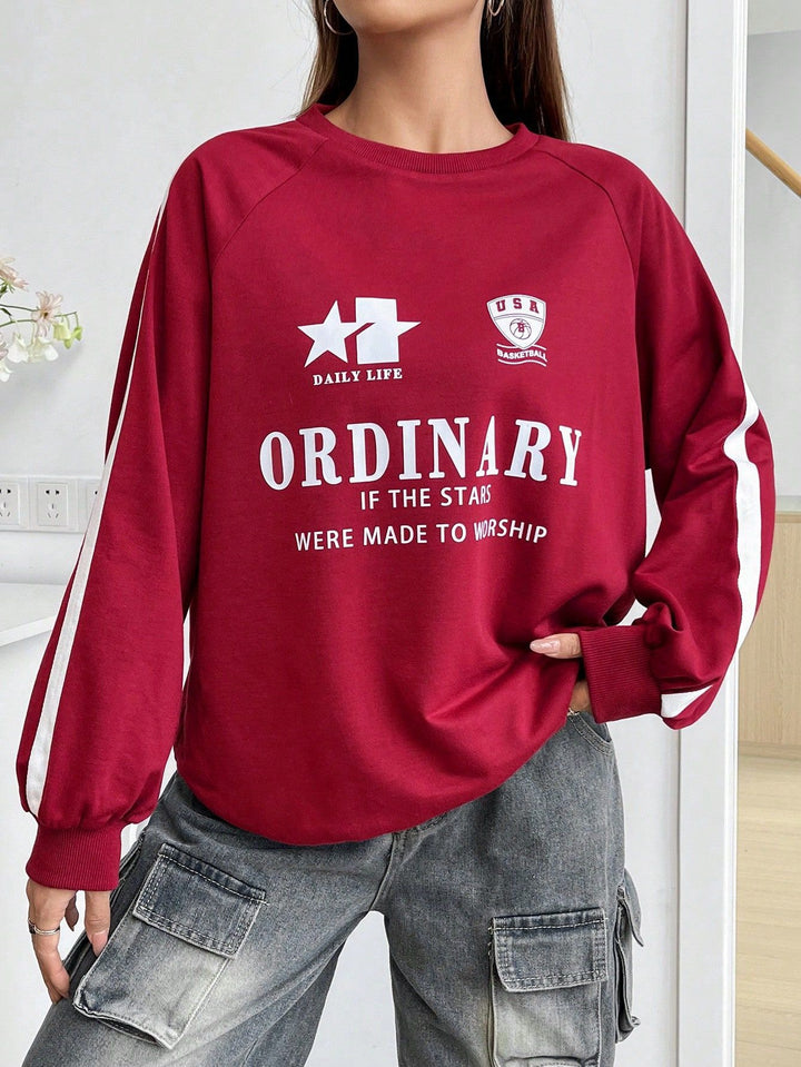 Sweatshirt décontracté pour femmes avec des graphiques créatifs et des manches volumineuses Levoire
