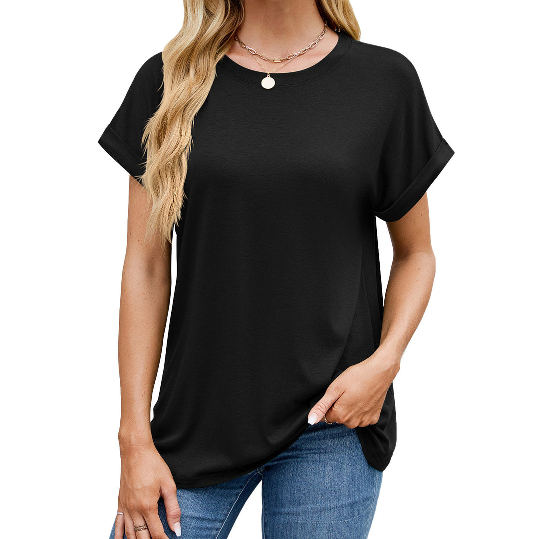 Levoire | Essentiel Uni Ronde Décontractée T-shirt noir