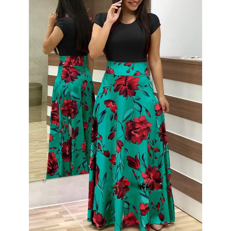 Jupe maxi pour femmes avec motifs floraux et taille élastique Levoire