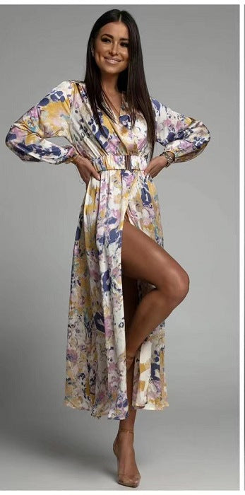 Levoire | Robe haute taille à imprimé mode Bleu