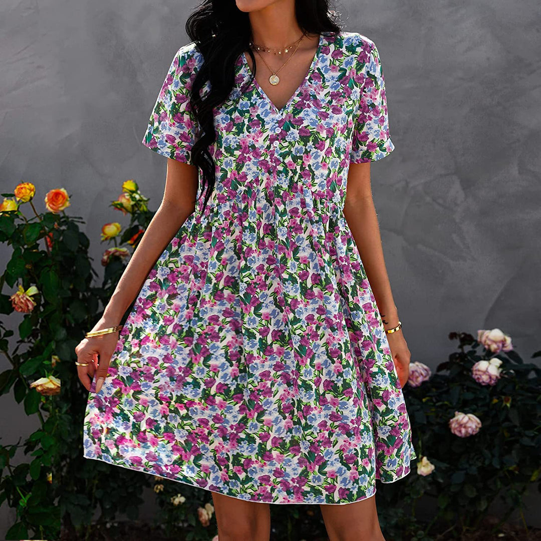 Robe shift femme avec découpe florale et décolleté en V Levoire