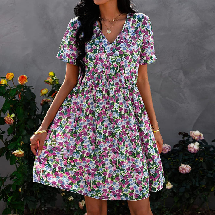 Robe shift femme avec découpe florale et décolleté en V Levoire