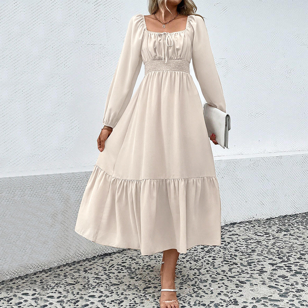 Robe midi femme avec taille flatteuse et volants élégants Levoire