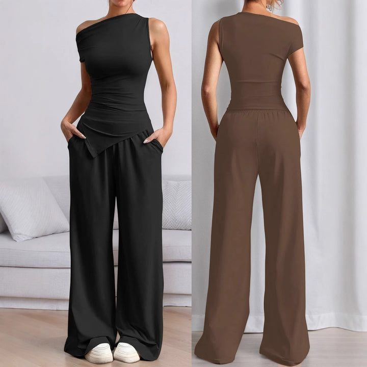Combinaison tendance pour femme avec design asymétrique et poches Levoire