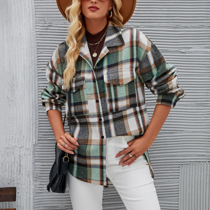 Veste chemise à motif carreaux pour femmes Levoire