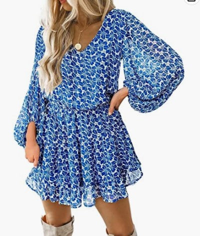 Robe à manches courtes pour femmes avec des manches bouffantes volumineuses Levoire