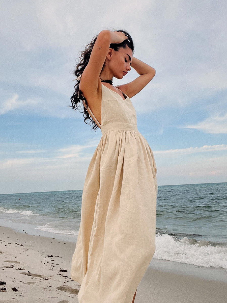 Levoire | Robe Longue En Coton Avec Bretelles
