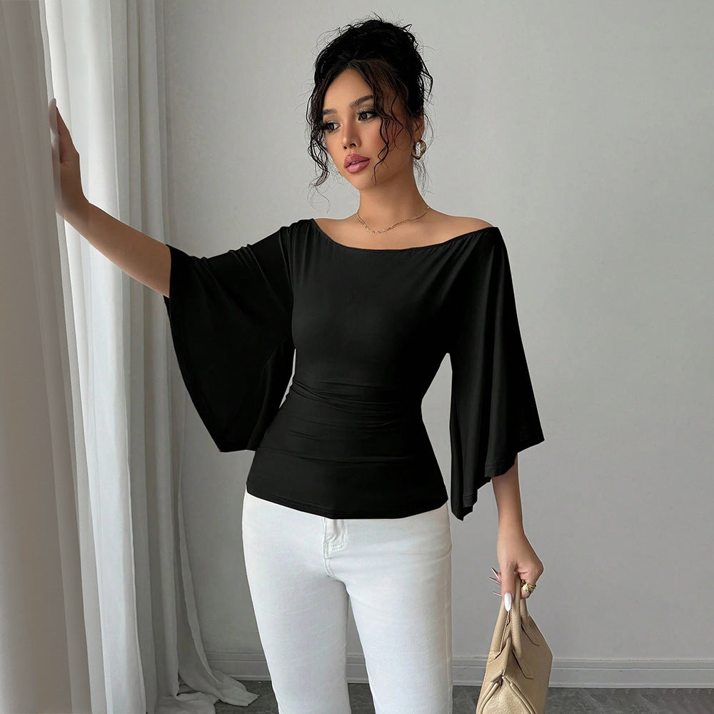 Haut élégant femme à épaules dénudées avec manches larges et coupe ajustée Levoire