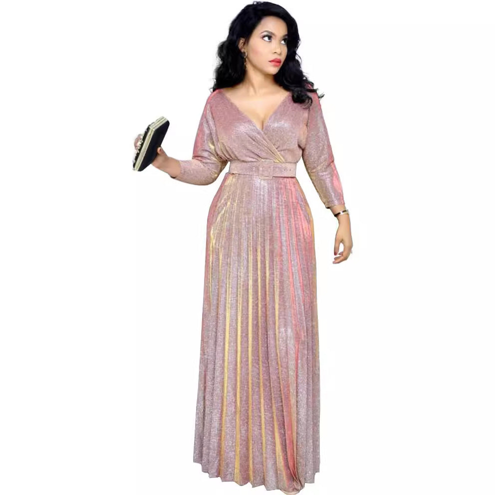 Levoire | Jupes A-ligne élégante avec ceinture en tissu brillant