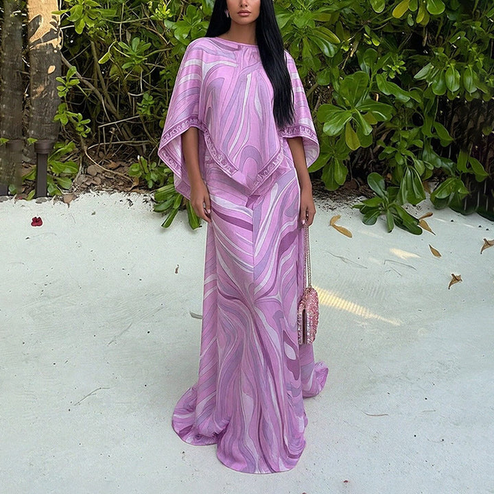 Robe maxi grande taille pour femme avec coupe fluide et design asymétrique Levoire