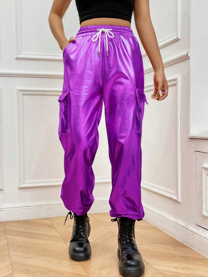 Pantalons de loisirs brillants sportifs pour femmes Levoire