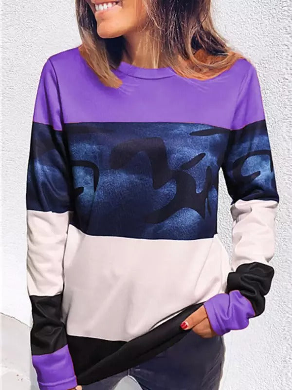 Levoire | Brun clair Col rond Sweatshirt à manches longues Violet