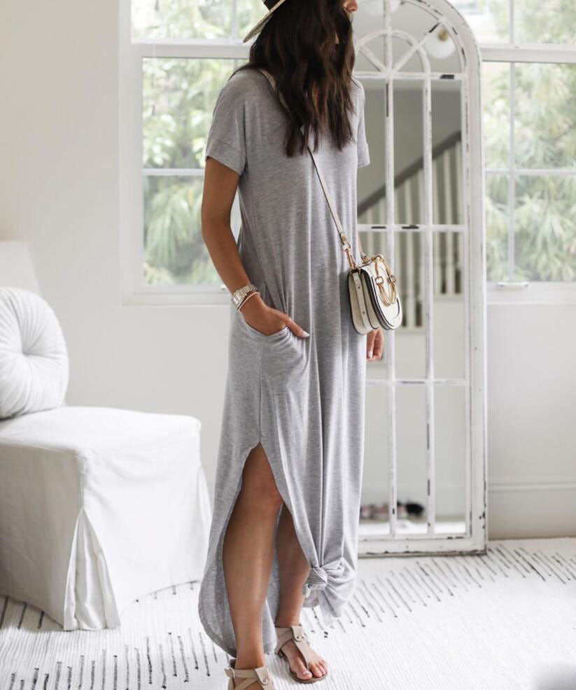 Robe maxi femme avec fentes latérales et coupe décontractée Levoire