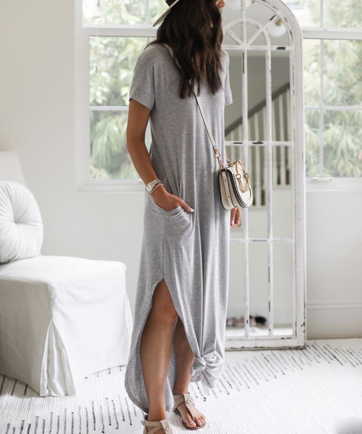 Robe maxi femme avec fentes latérales et coupe décontractée Levoire