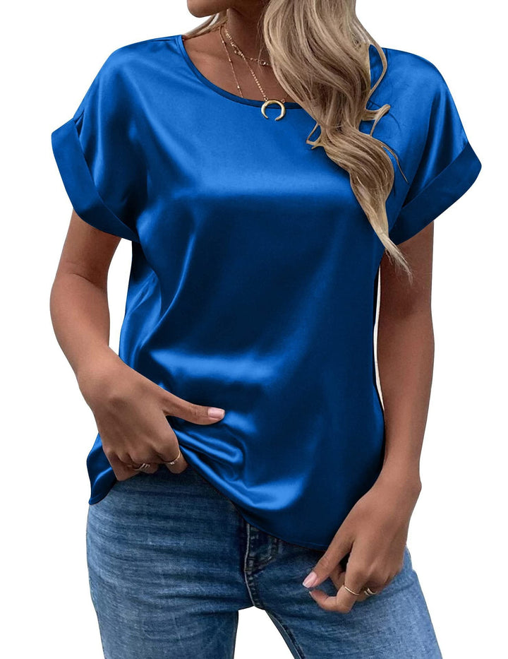 Levoire | Chic Été Satin T-shirt Direct Bleu