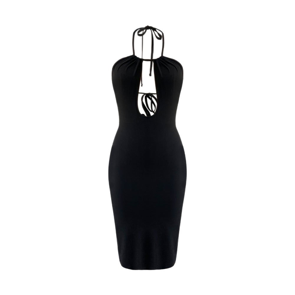 Robe bodycon femme avec décolleté en V profond et design élégant à col halter Levoire