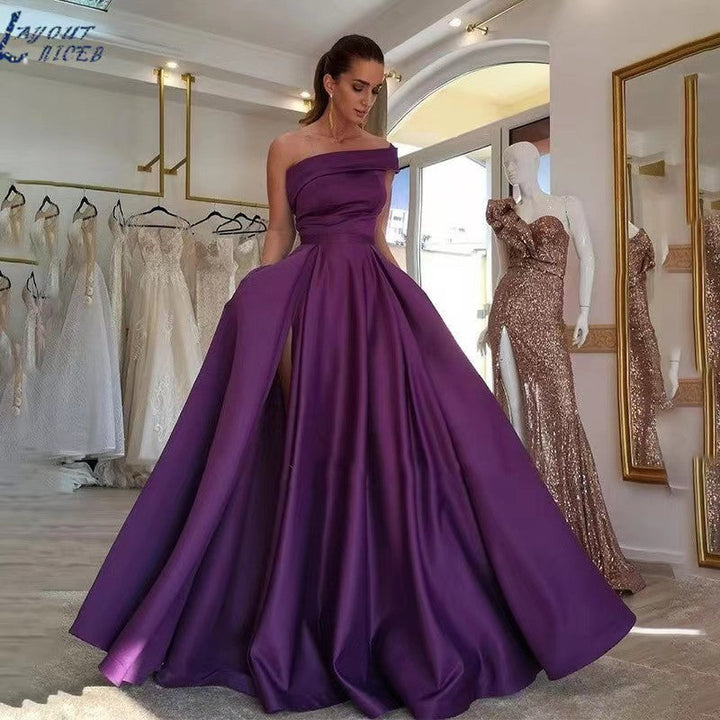 Levoire | Chic Vert Haute-Fente Sexy Robe Violet
