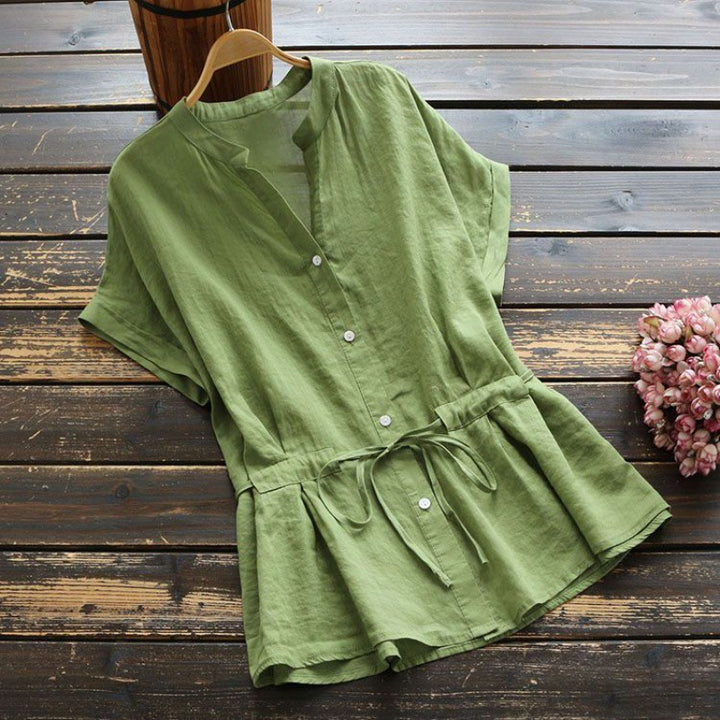 Tunique Femme Boutonnée avec Design Ajusté et Manches Courtes Levoire