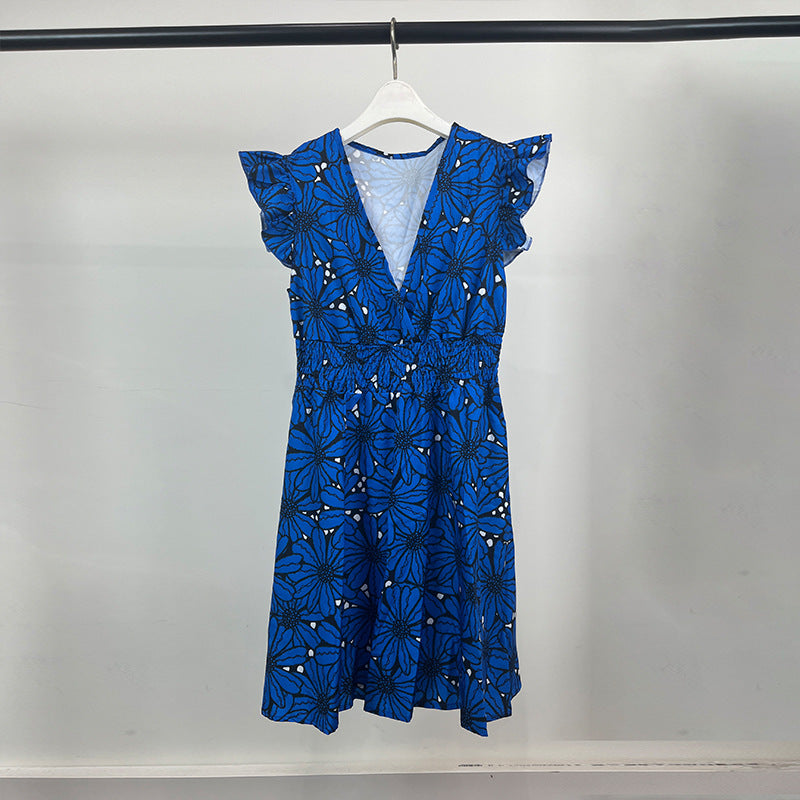 Robe Florale Élégante pour Femmes avec Ourlet Ample et Volants Levoire