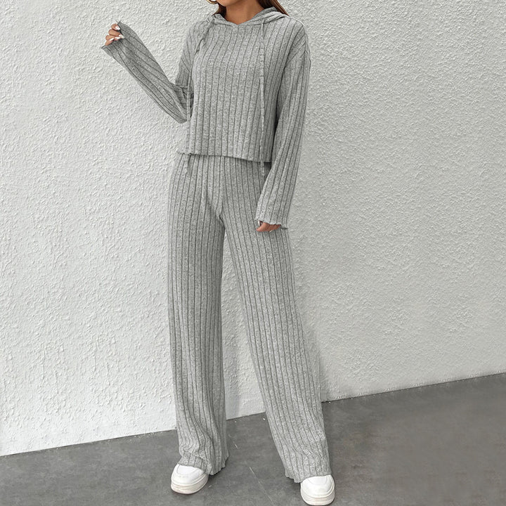Ensemble en laine confortable pour femmes avec hoodie décontracté et pantalons larges Levoire