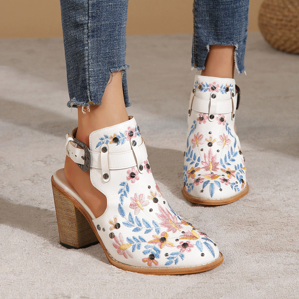 Levoire | Chaussures avec Broderie Élégante et Confort Optimal pour Femmes Blanc