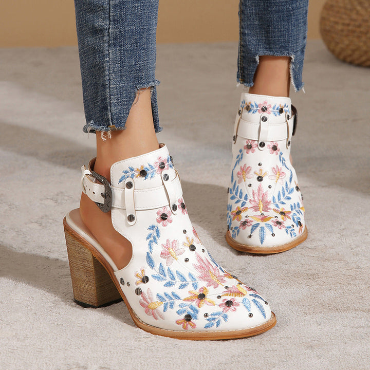 Levoire | Chaussures avec Broderie Élégante et Confort Optimal pour Femmes Blanc