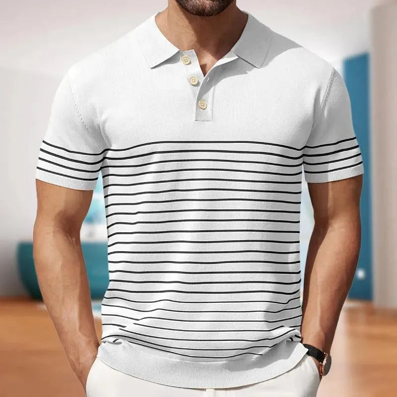 Levoire | Polo rayé pour hommes Blanc