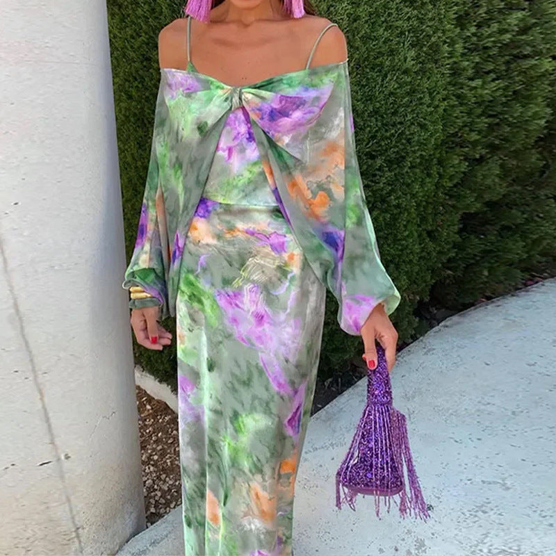 Robe Maxi Élégante pour Femmes avec Couper Joueur et Manches Transparentes Levoire