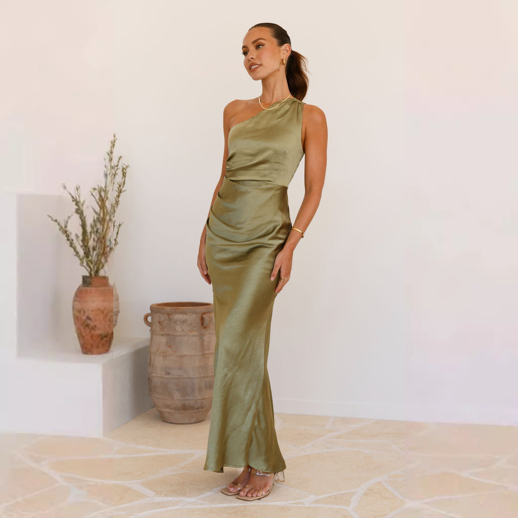 Robe Maxi Élégante pour Femmes avec Design Chic à Volants et Fente Haute Levoire