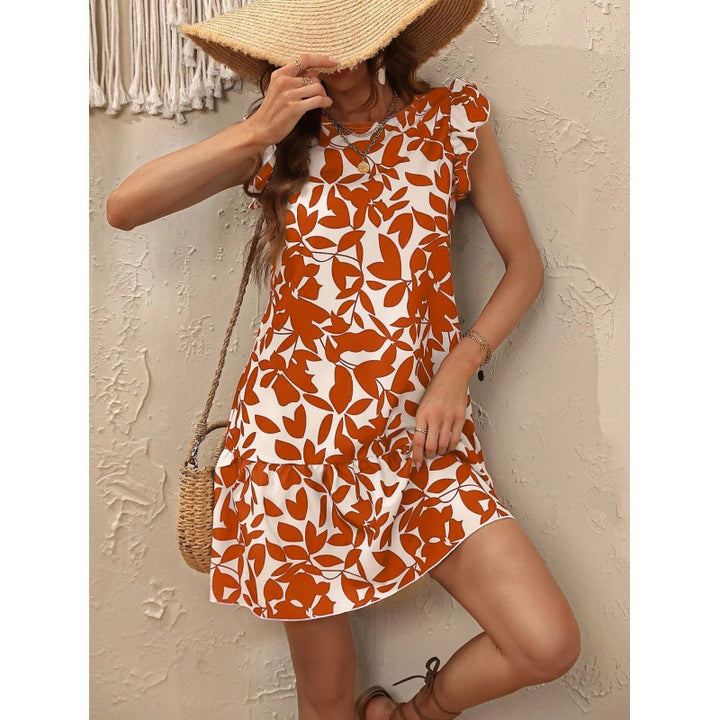 Robe d'été pour femmes avec des détails en volants et un motif floral Levoire
