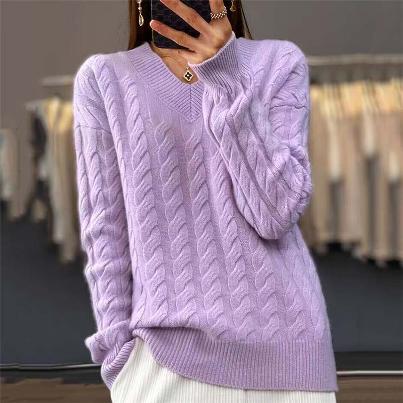 Levoire | Décontracté En Maille Torsadée Violet