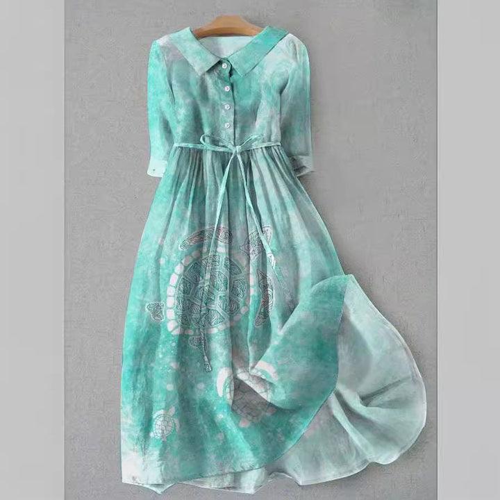 Levoire | Robe chemise midi imprimée élégante à un bouton