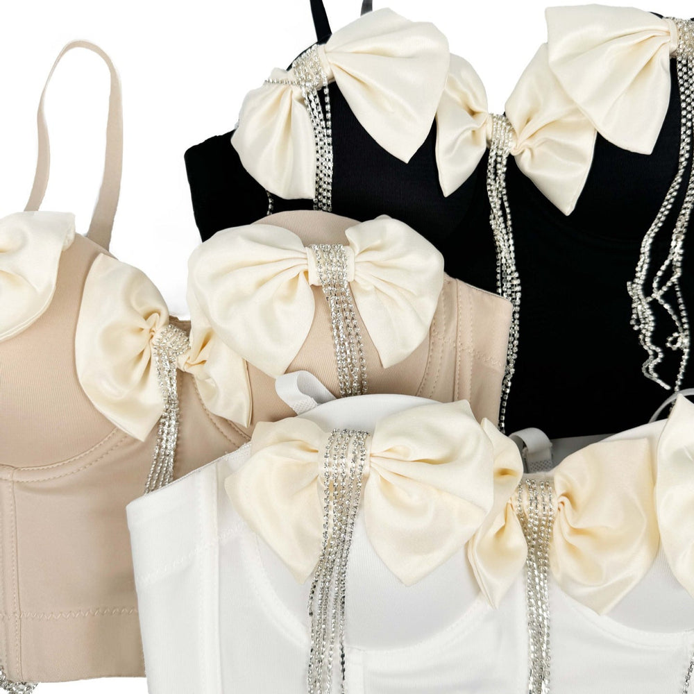 Levoire | Corset élégant avec des rubans doubles et des strass