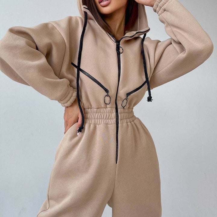 Levoire | Trendik Vêtements Ensemble de Combinaison à Capuche pour Femmes Abricot