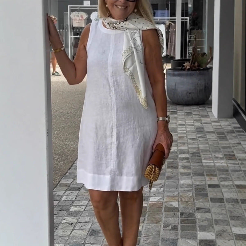 Levoire | Modèle décontracté Robe Uni Col rond - Robe