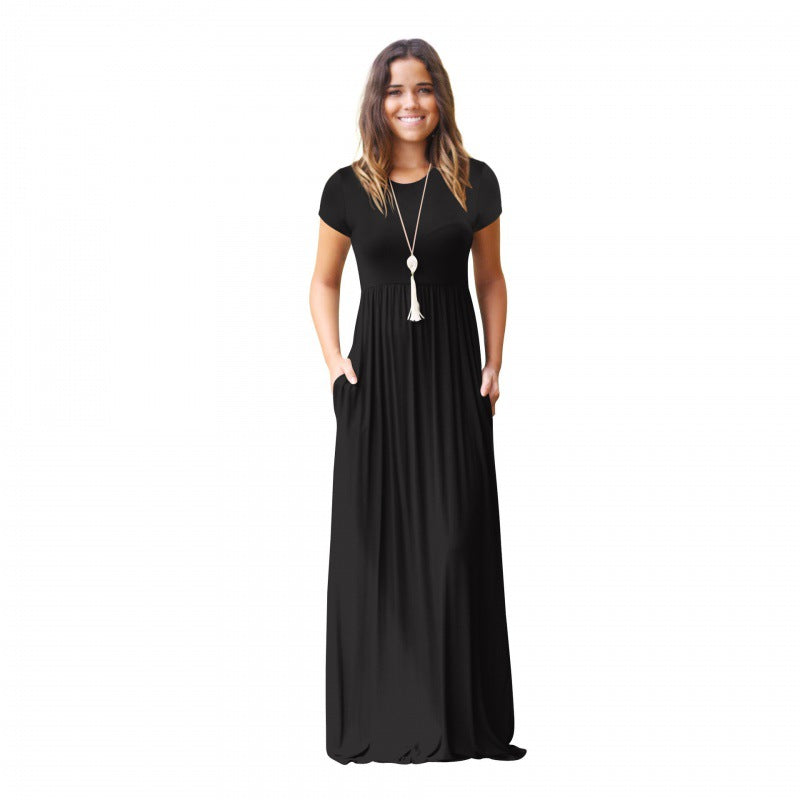 Robe maxi femme avec poches pratiques et coupe fluide à la mode Levoire