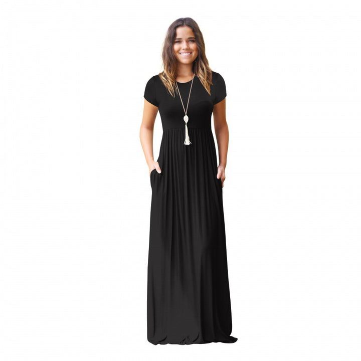 Robe maxi femme avec poches pratiques et coupe fluide à la mode Levoire