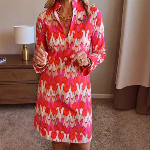 Robe chemise pour femmes avec motif moderne et coupe élégante Levoire