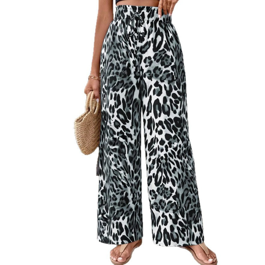 Pantalons palazzo larges pour femmes imprimé animal Levoire