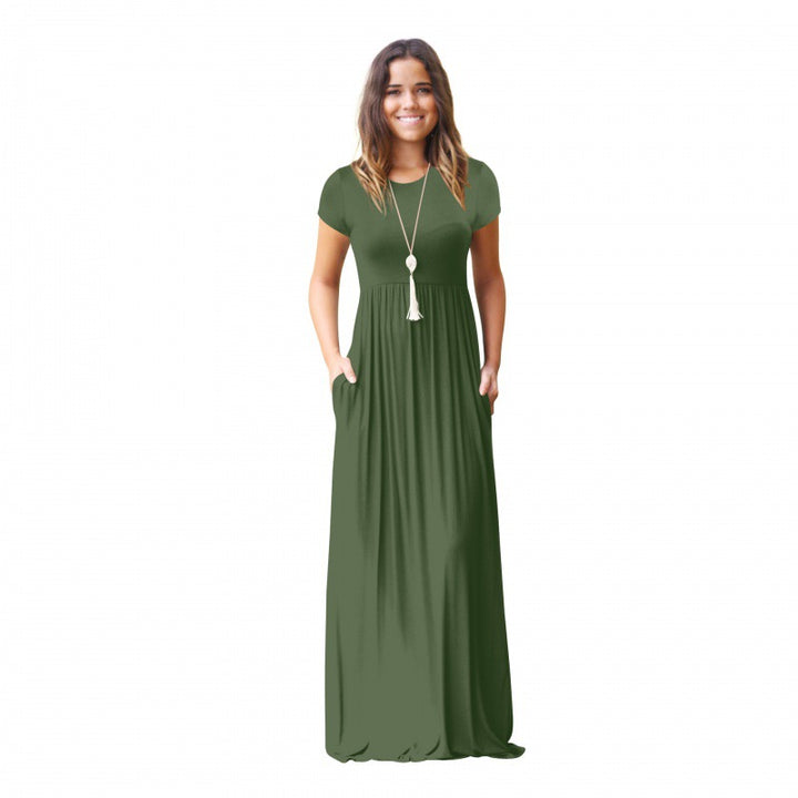 Robe maxi femme avec poches pratiques et coupe fluide à la mode Levoire