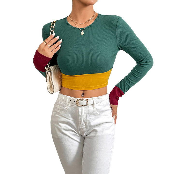 Top court pour femme avec design coloré et manches longues Levoire