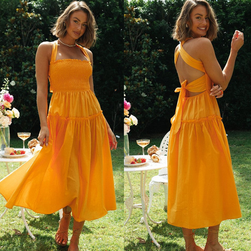 Robe maxi femme avec décolleté dans le dos et nœuds sur les côtés Levoire