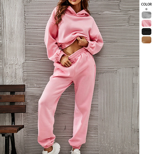Ensemble de loisirs sportif pour femmes avec sweat à capuche surdimensionné et joggers élastiques Levoire