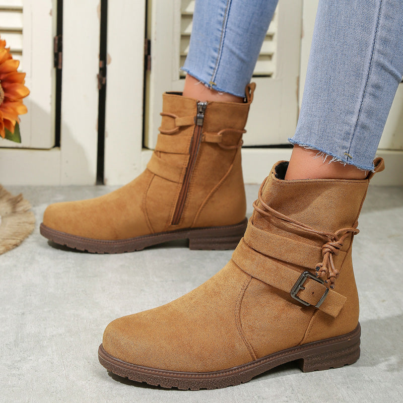 Levoire | Bottes Mi-Hautes Robustes À Boucle Pour Femmes Braun