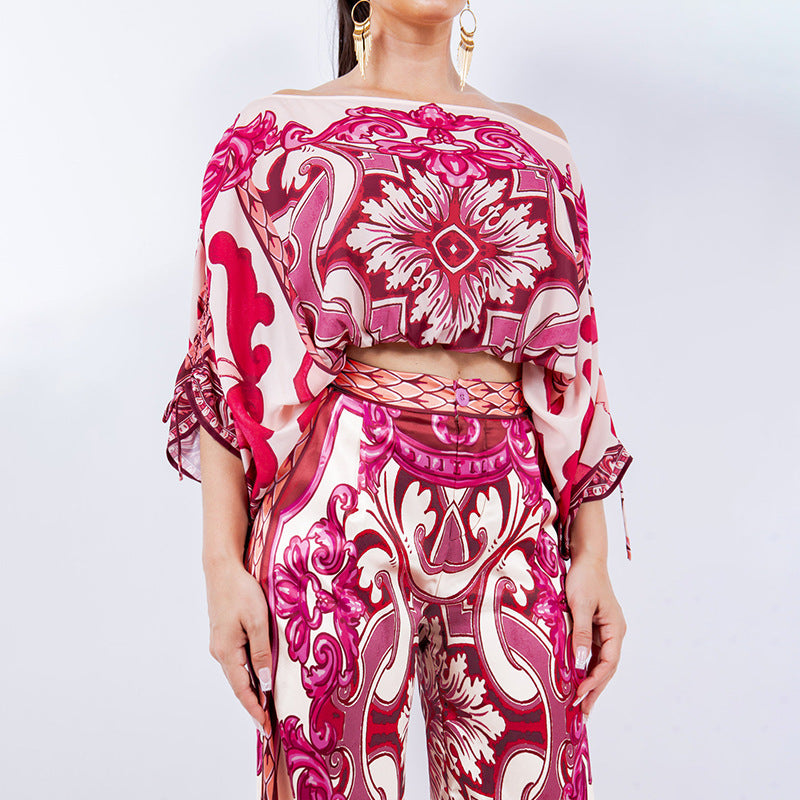 Ensemble Élégant pour Femmes avec Pantalon Large et Motif Élégant Levoire