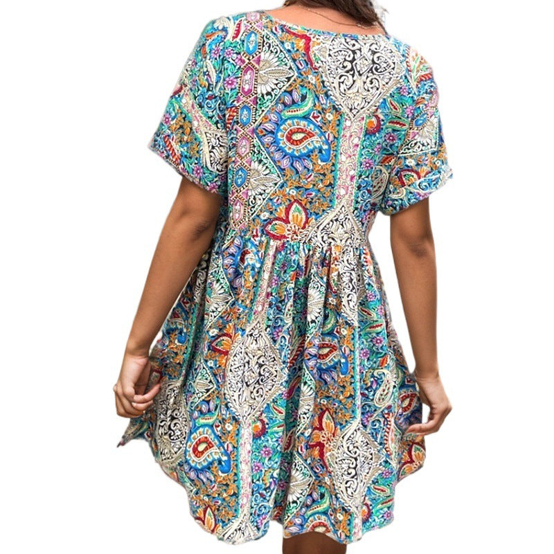 Robe d'été pour femme avec motif floral et coupe ample Levoire