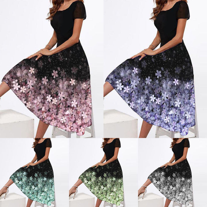 Levoire | Trendik Print Manches Courtes Robe Multicolore